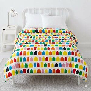 IKEA Hemlangtan Rainbow House Stripe Cotton Twin Size Kids Duvet Cover Bedding